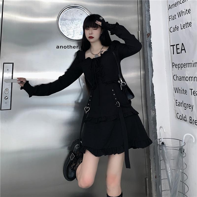 Vintage Vestido Bandagem Lolita NONSAR Gothic Vintage Lolita Jsk