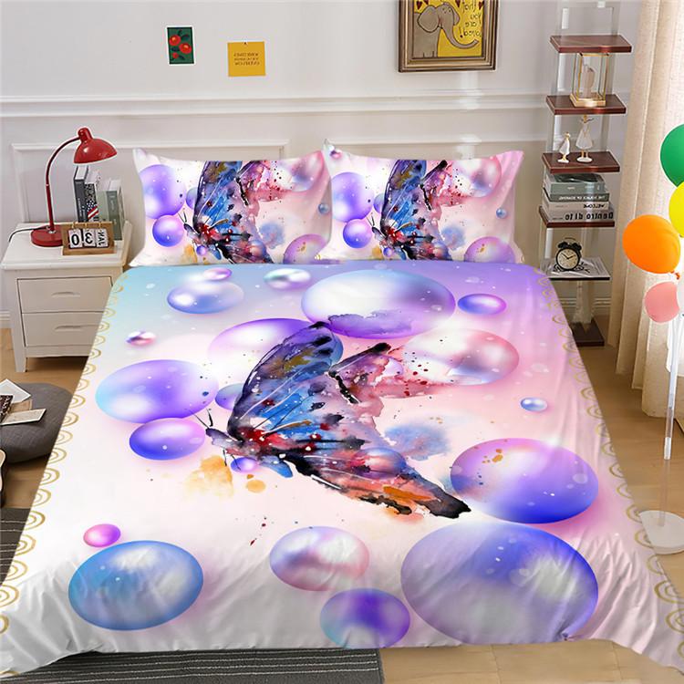 Polyester Bedding Two Or Three-Piece Butterfly Digital Printing
