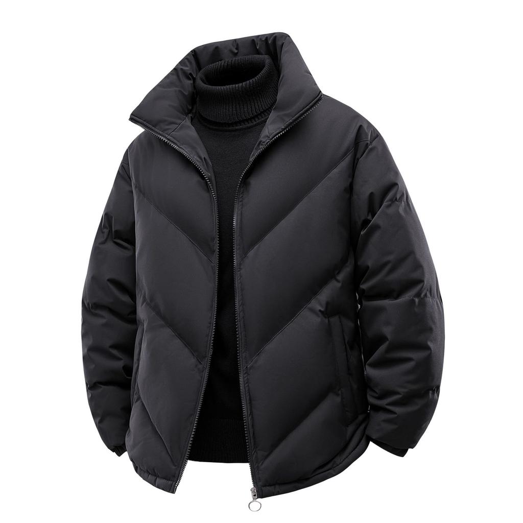 Winter cotton-padded clothes are the same for men and women, thickened stand-up collar, loose fashion and versatile casual cotton-padded jacket.