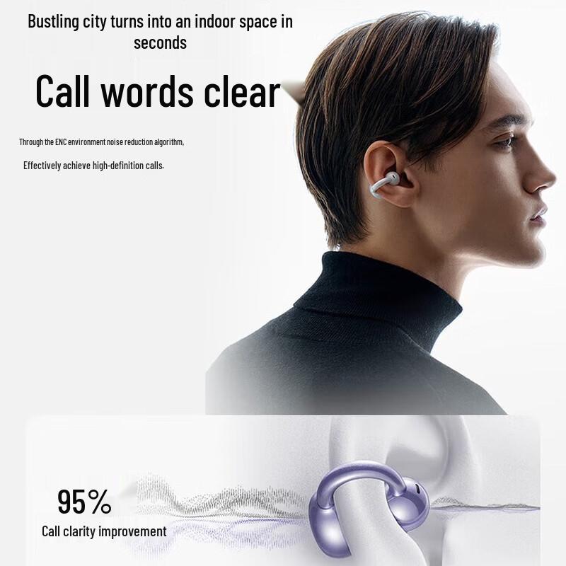 Saina S7S AI Open-Ear Clip-On Bluetooth Earbuds