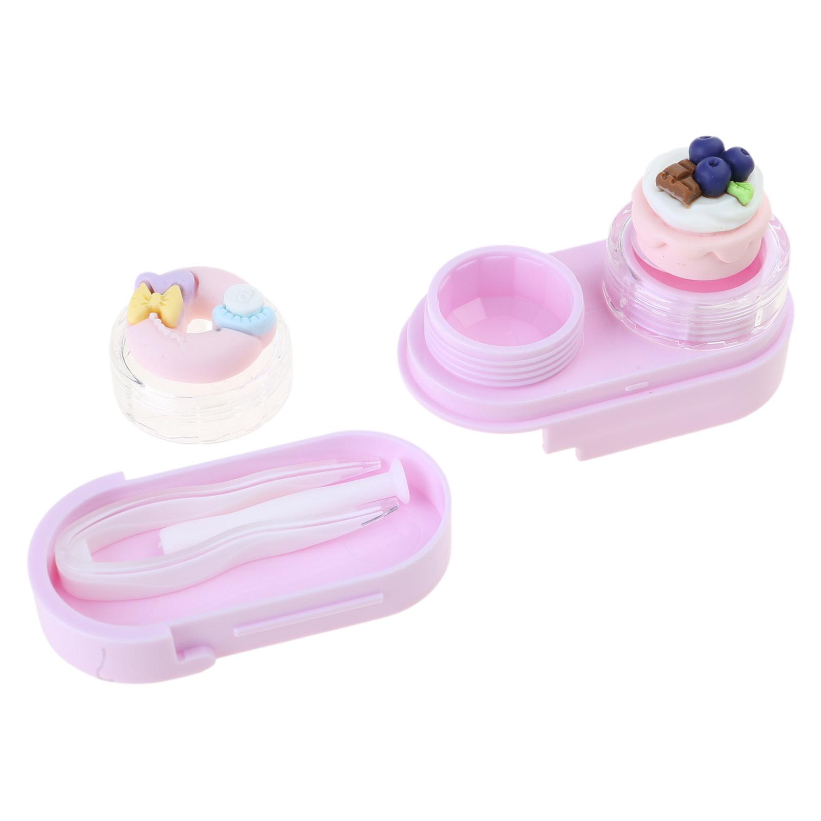 

Портативный инструмент для снятия футляра для контактных линз с чехлом для переноски, присоска для поршня, безопасная установка контактов розовый