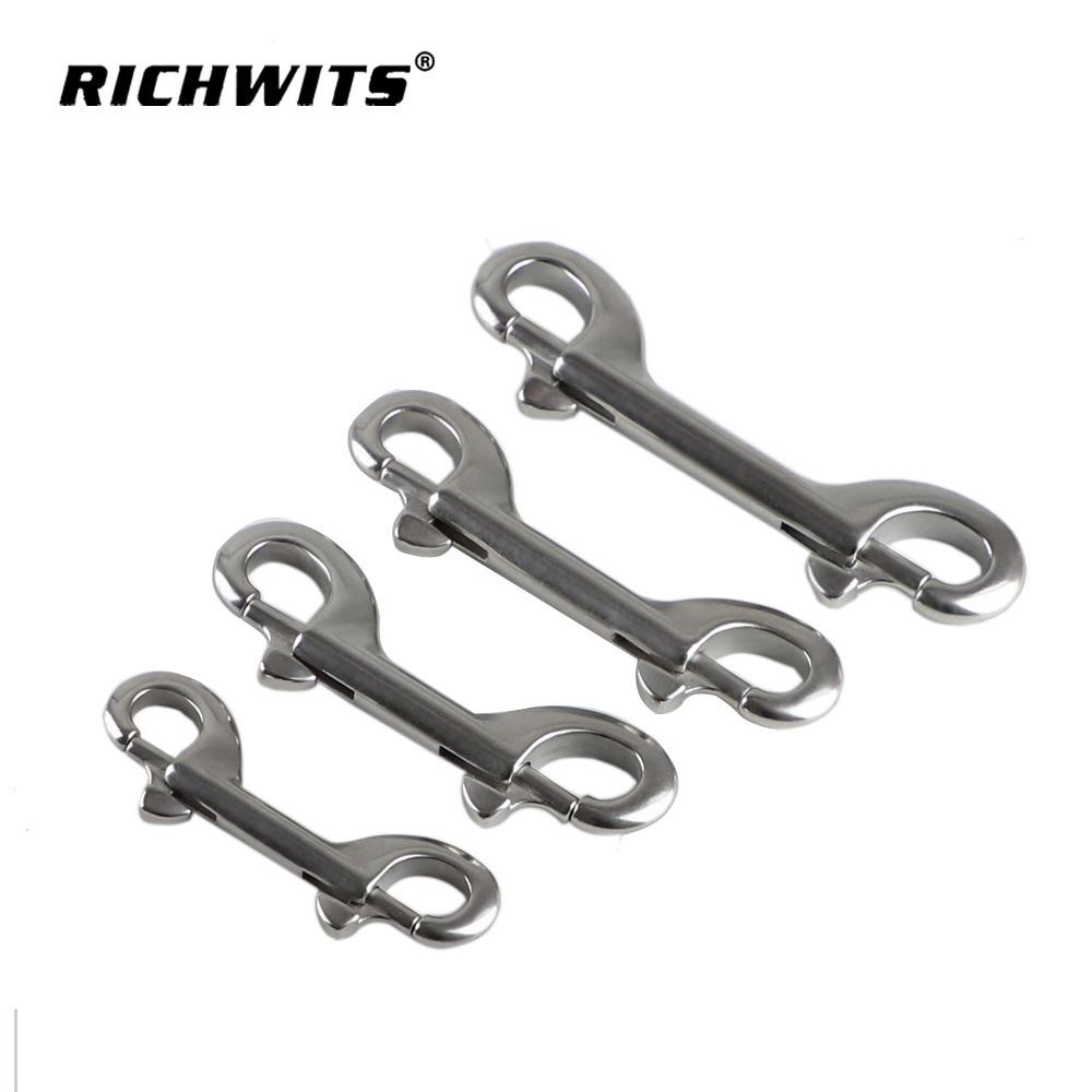316/304 Stainless Steel Double-Ended Quick Release B-Shaped Diving Hook Clip 76mm 304 Steel, 35g