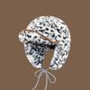 Korean Version Retro Leopard Print Plush Cap Men's and Women's Outdoor Skiing Flight Hat Winter Warm Cycling Ear Hat