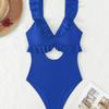 1011 Ruffle Edge One-piece Swimsuit Tight Cover Belly and Thin Bikini European and American Swimsuit One-piece Sexy Backless