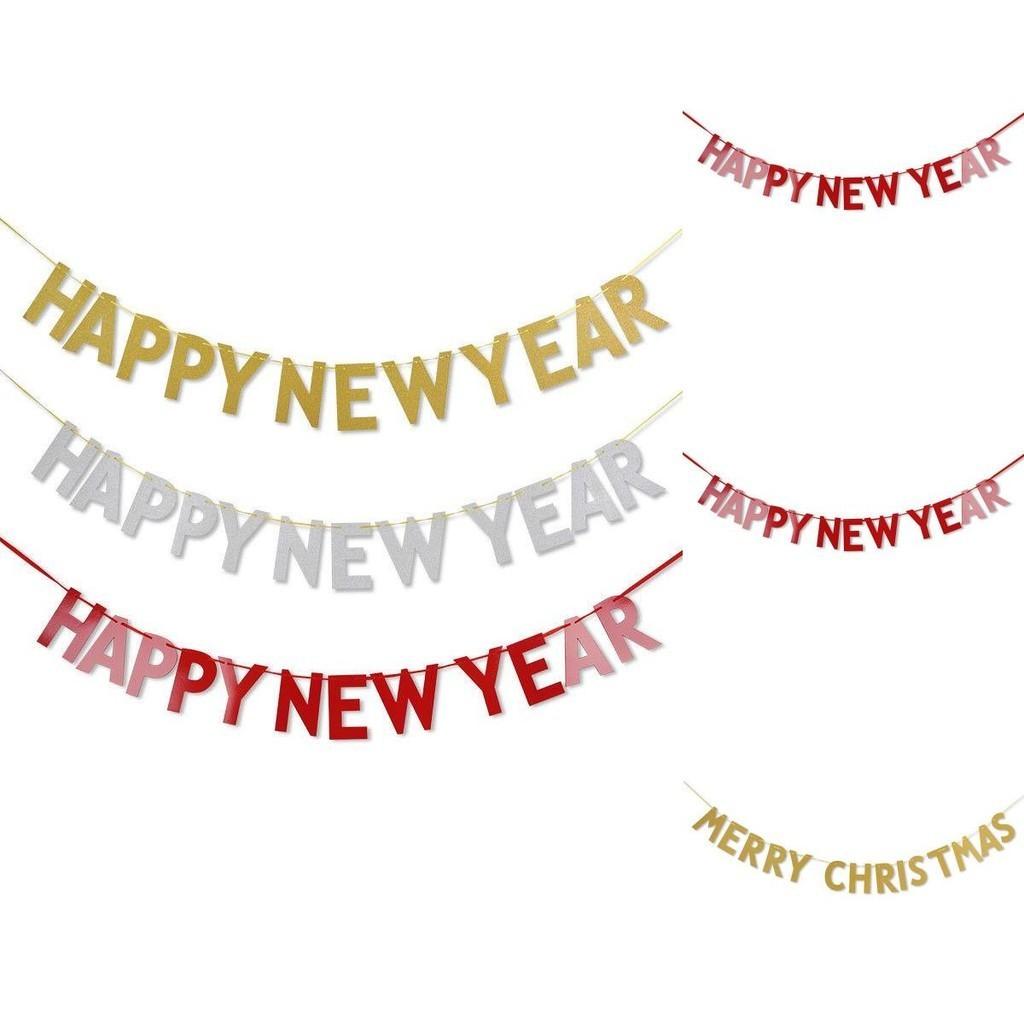 Festliche Frohe Weihnachten Gutes Neues Jahr Banner Wimpelkette Für Heimparty-Dekoration