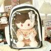 Transparente Puppentasche cm Japanischer Puppenrucksack Schultasche mit Zwischenboden Schüler Rucksack mit großer Kapazität Mädchen Rucksack Schmerztasche