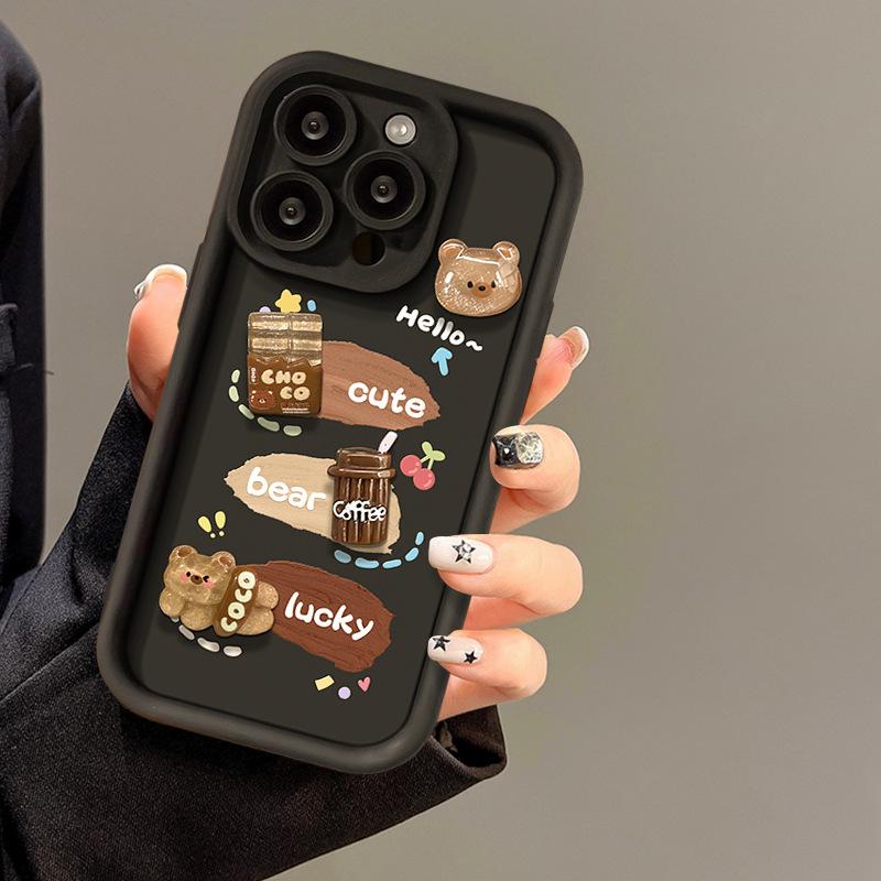 Lucky Bear Applies To Transsion INFINIX Three-dimensional Mobile Phone Case NOTE 40 Coffee Doll Personalized Protective Case