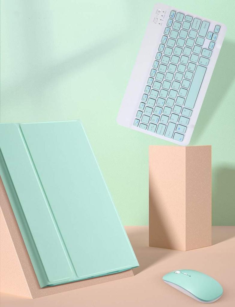 Wireless Mouse Included iPad Keyboard Case Set for iPad iPad iPad Air iPad Pro Cute Candy Color Design for Detachable Keyboard Case Cover with Apple