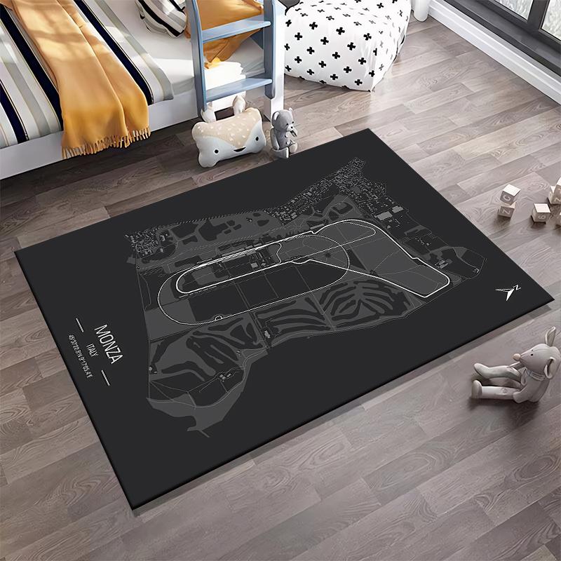 Monza Track Map Rug Design Non-slip rug suitable for living room and bedroom sofas.