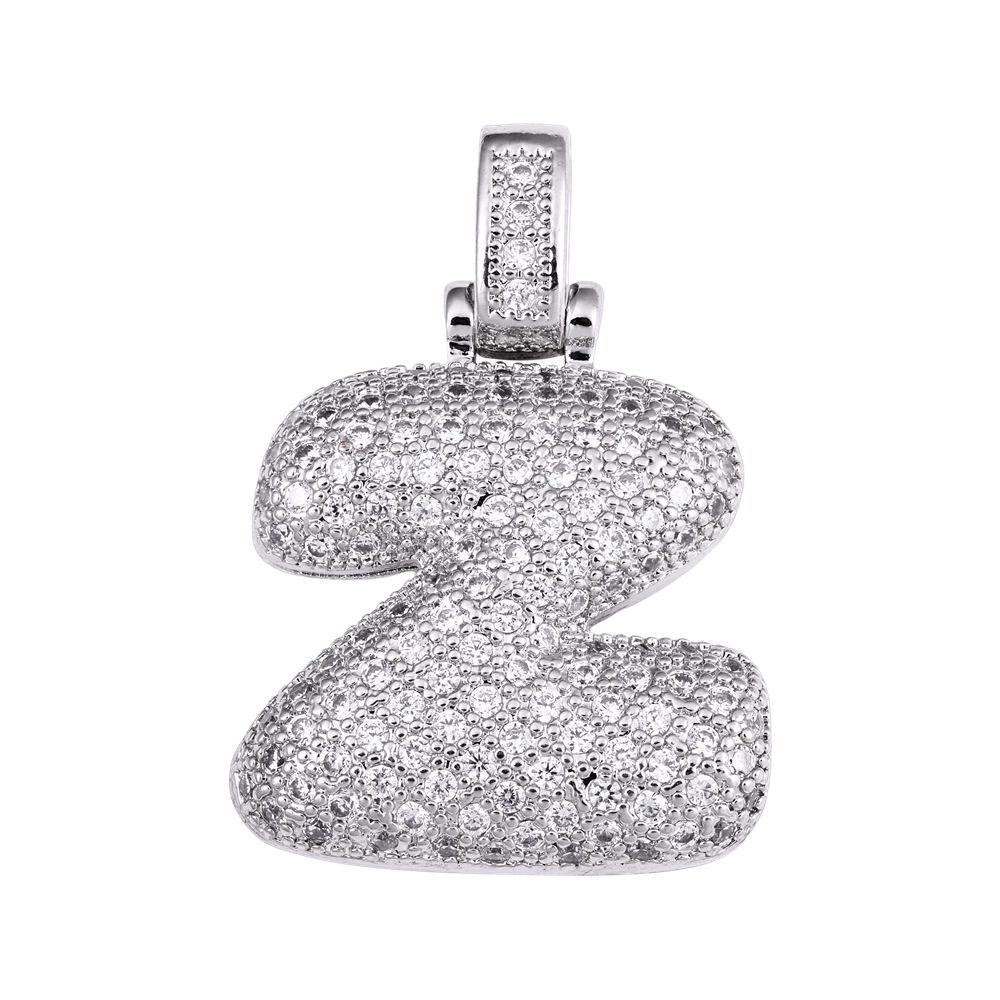 Cross Hip Hop Copper Zircon 26-Letter Pendant Necklace