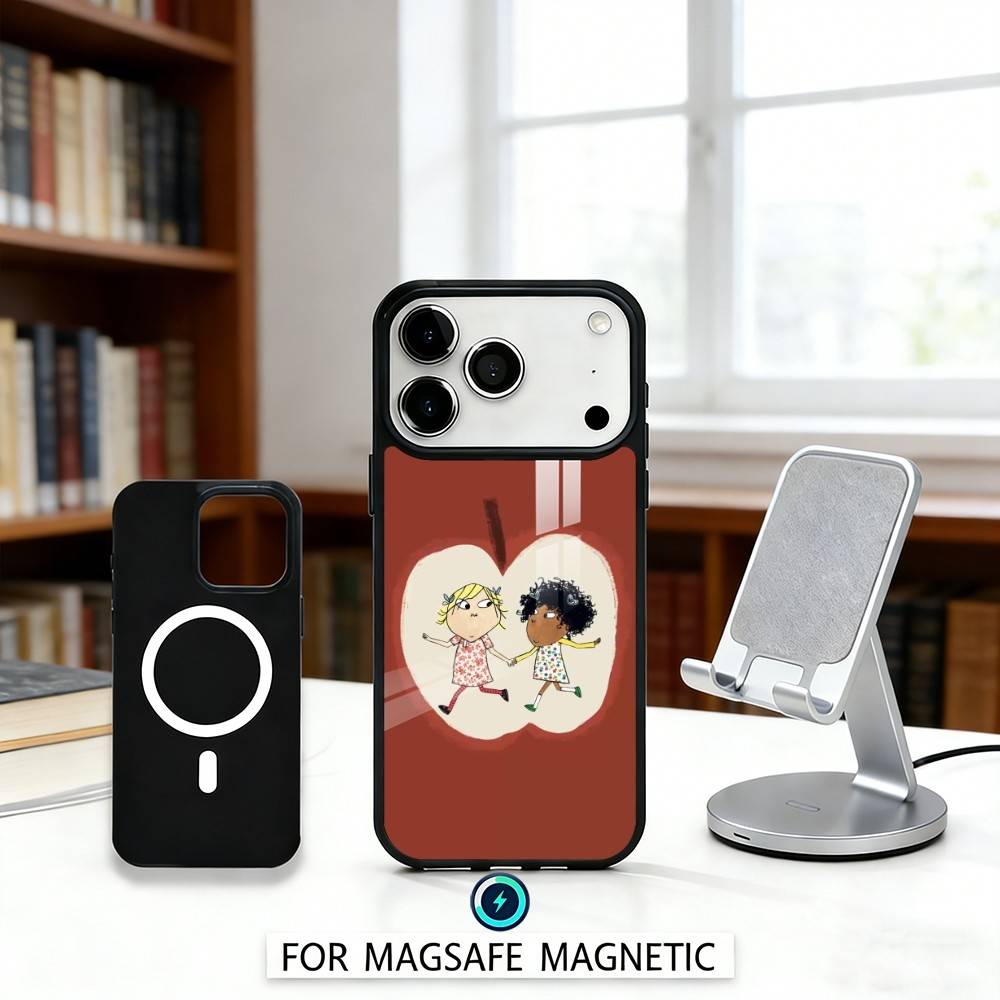 Charlie And Lola Anime Phone Case For iPhone17,16,15,14,13,12,Pro,Max,Magnetic For Magsafe Wireless Charging