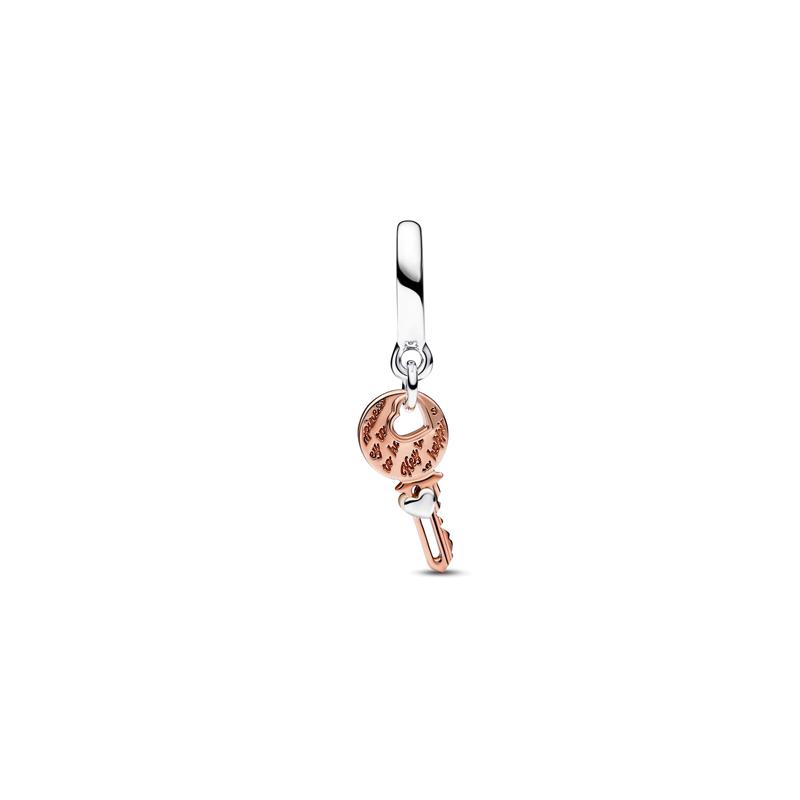 Pandora Two-color Heartbeat Key Pendant 925 Silver Jewelry Accessories Women s Style 782510C00 серебряный