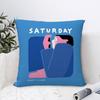 Home Decor Weekday People Illustration Print Pillowcase Pattern Cushion Cover Suitable for Sofa Bedroom Car Pillow Cover