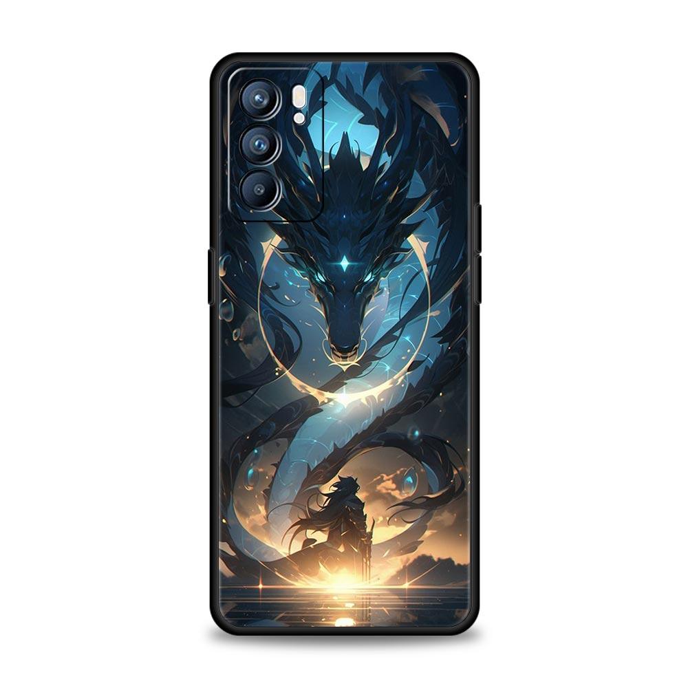 Case For Oppo A54 A53 A52 A9 A15 A95 A17 A16 A76 A74 A57 Find X6 X5 Reno8 Reno7 Reno6 Pro 5G Cover Genshin Impact Dragon Genshin