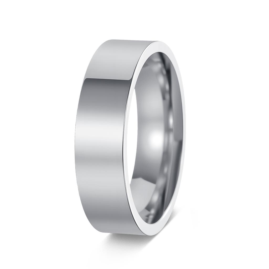 Minimalistischer Modeschmuck Edelstahl Partnerringe Poliertes Band 4mm 6mm 8mm Größen