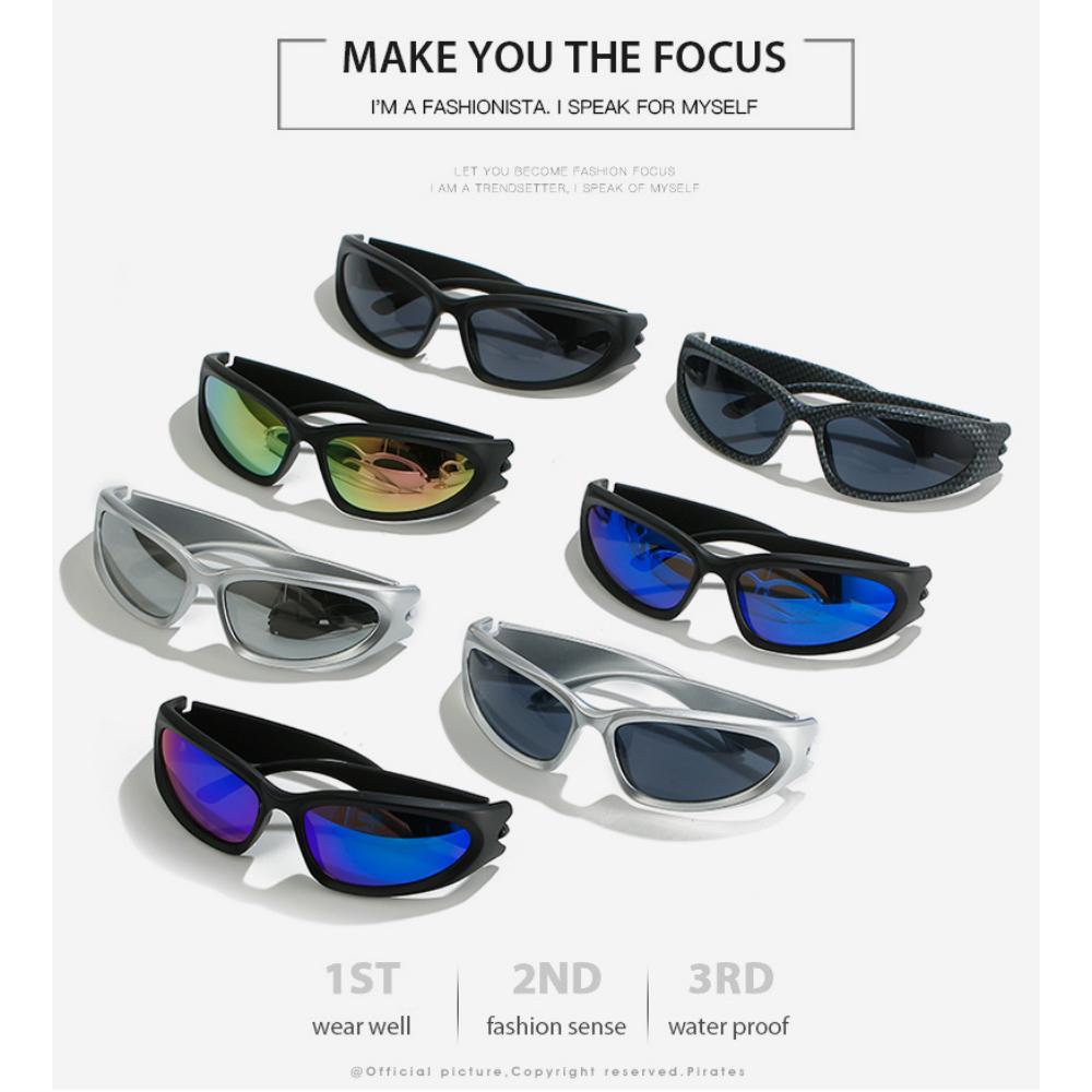 Popular Women's Sunglasses Punk Sunglasses Unique Sports Sun Glasses Men UV400 Goggle Shades Mirror Colorful  Eyewear