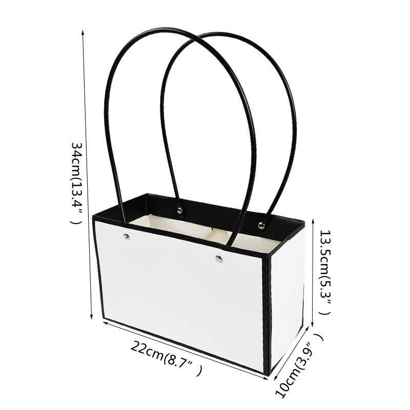 Portable Flower Box Waterproof Paper Handy Gift Bag Kraft Handbag Wedding Rose Party Gift Box Packaging For Candy Cake Birthday