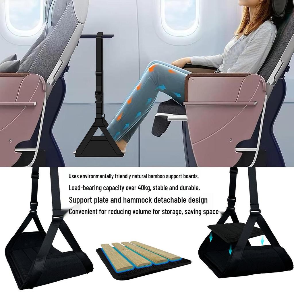 Portable Airplane Foot Hammock for Long-Distance Travel and Office Use