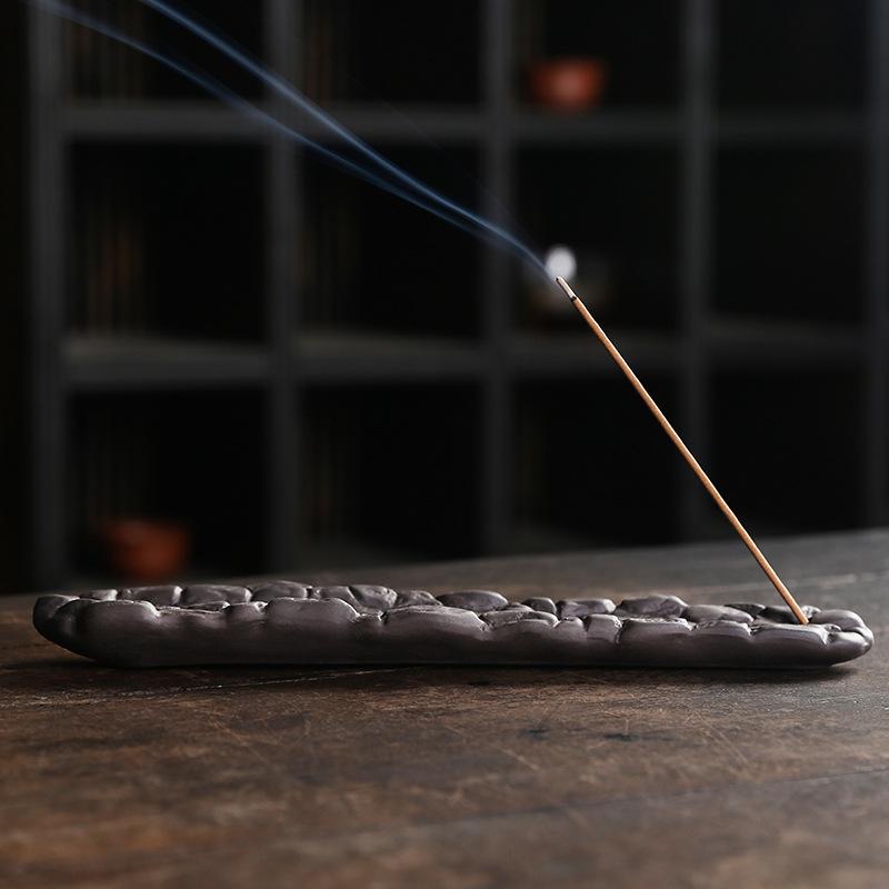 Purple Sand Backflow Incense Burner Incense Tray Creative Lotus Leaf Thread Incense Holder Incense Tray