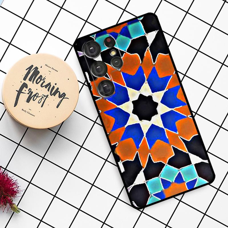 Moroccan Mosai Tile Pattern Case For Samsung Galaxy S23 S21 Ultra S22 S20 FE S8 S9 S10 Note 10 Plus Note 20 Ultra Cover
