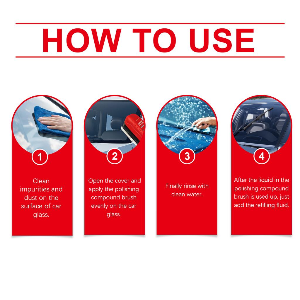 Car Glass Oil Film Remover With Supplements Kit Auto Windshield Glass Dust Removal Polishing Hydrophobic Cleaner Care Care