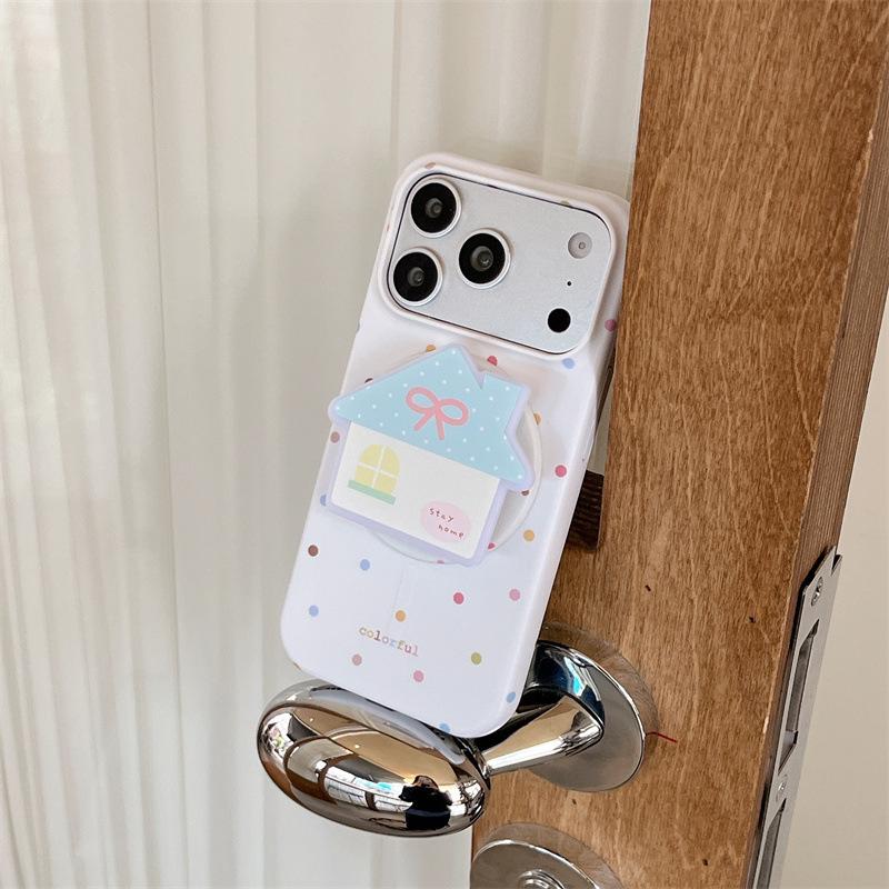 Korean Style Colorful Polka Dot Magnetic Case for iPhone 17/16 Pro Max/15 Pro