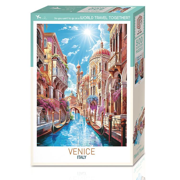 500 Pieces of Venice, Italy Jigsaw Puzzle Landscape Illustration, Popular Korean Puzzle