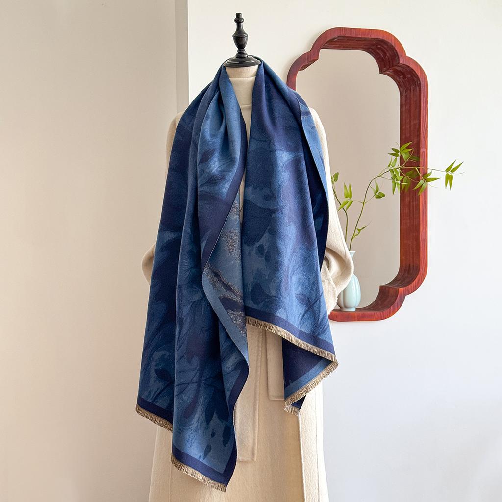 Luxury Brand Cashmere Women Butterfly Print Scarf Winter Warm Shawl and Wrap Bandana Pashmina Female Foulard Blanket Poncho