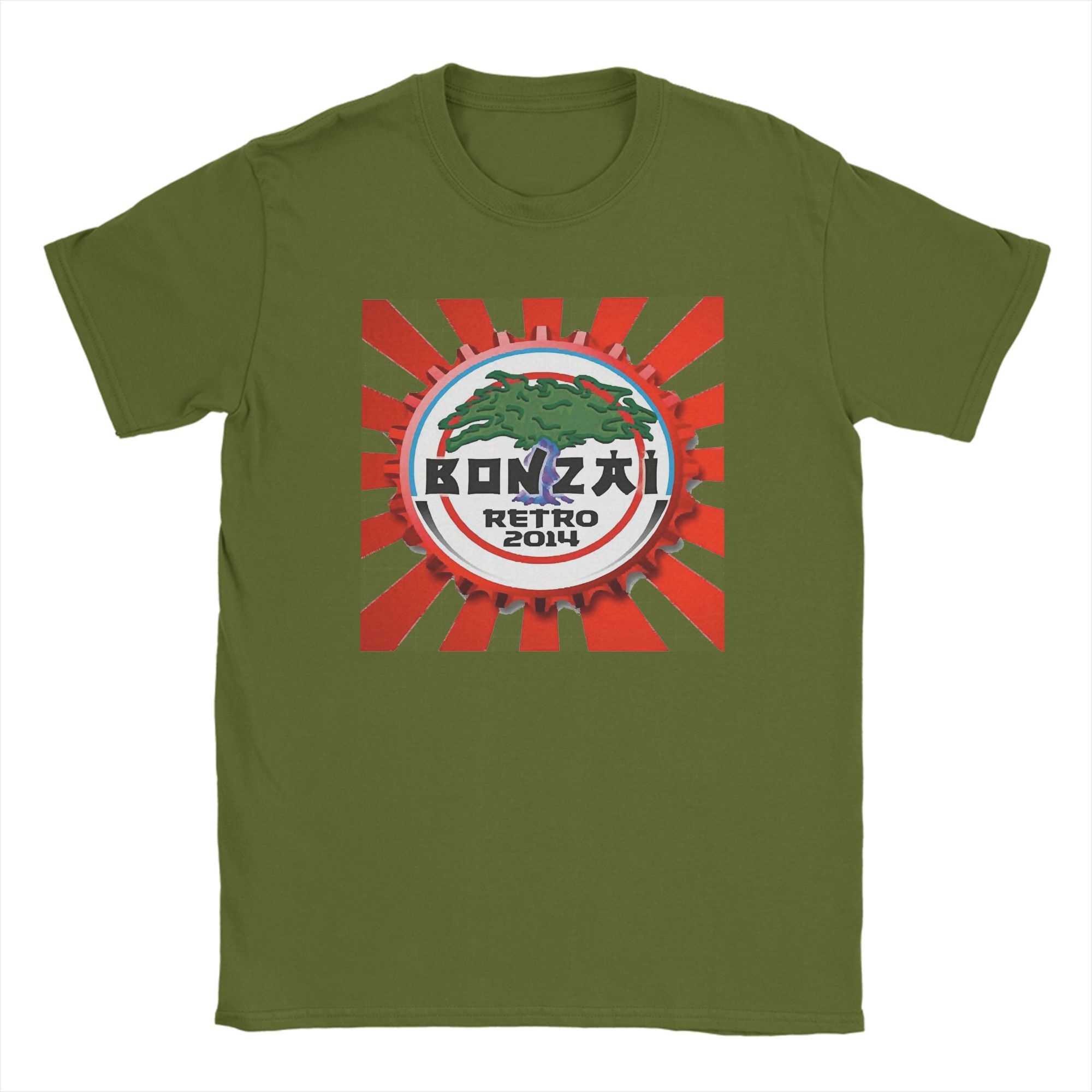 

Bonzai Records Men T Shirt Novelty Tee Shirt Short Sleeve Crew Neck T-Shirts Pure Cotton Plus Size Tops M