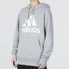 Adidas Letter Logo Print Drawstring Hoodie Men Sweatshirt Gray IC9364