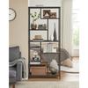 VASAGLE Bookshelf, 6-Tier Bookcase, Geometric Display Shelf, Standing Storage Shelf, 30 x 80 x 180 cm, for Study, Office, Living Room, Bedroom