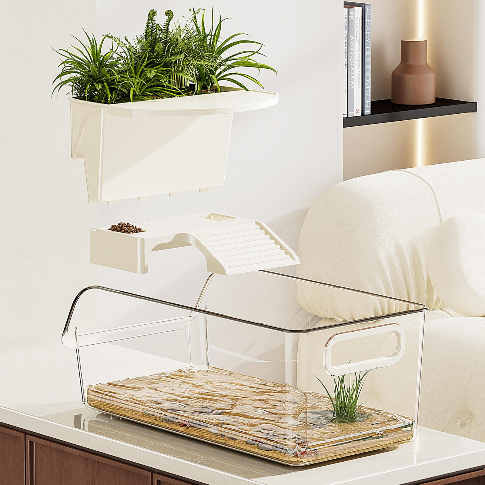 

Аквариум для черепах, нерестовик, прозрачная зона для вылупления амфибий, место для лазания и отдыха черепахи 32x17x13 cm