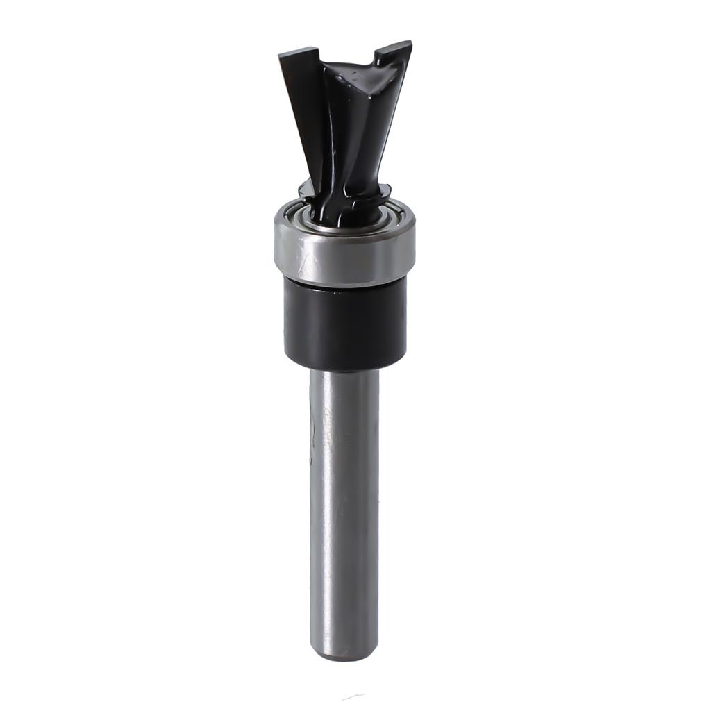 Woodworking Router Bit 14IN Carbide Dovetail Profile with Bottom Bearing for Precise and Stable Routing on Wood Materials