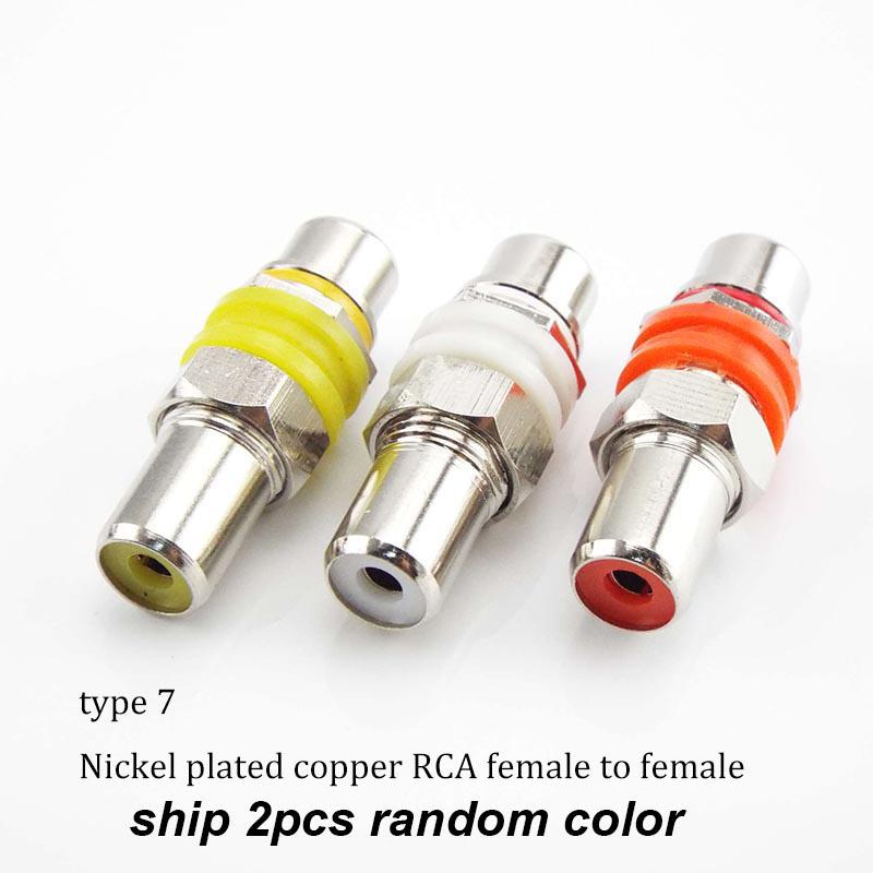 2pcs RCA Male Female To 2rca 3rca Male Female RCA Connector Splitter Adapter AV Video Audio T Plug RCA 2 3 Way Right Angel A1