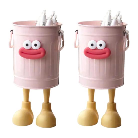 Cartoon Pen Holder Sausage Mouth Storage Bucket Large Capacity Student Desktop Storage Box Desk Organizer for Office Home