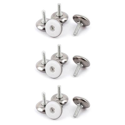 ABWR-Furniture Adjustable Screw On Glide Leveling Foot Feet M6x20mm 12 Pcs