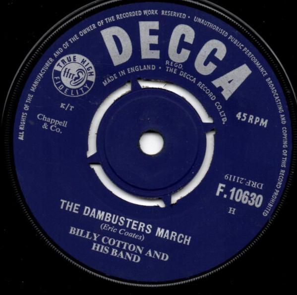 

7inch Record BILLY COTTON HIS BAND The Dam Busters March 45F10630 Decca UK Rock Used