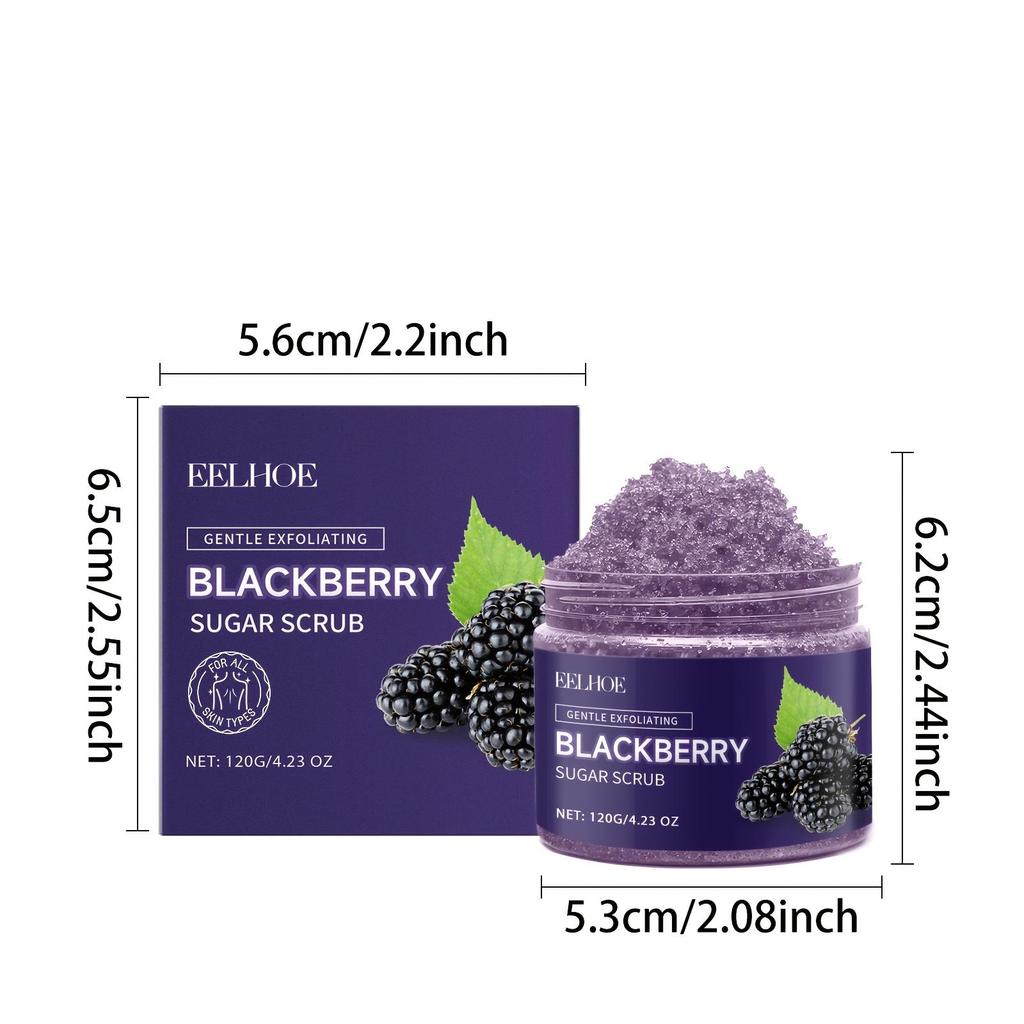 Blackberry Sugar body Scrub gently cleanses and exfoliates, making the skin smooth and tender