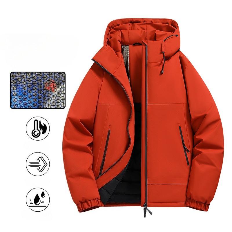 Herren Winter Warme Jacken Lässig Gesteppt Winddicht Oberbekleidung Mantel mit Taschen Kapuzen Arbeitsjacke Windbreaker für Herren Gefütterte Dicke Parka Thermojacken
