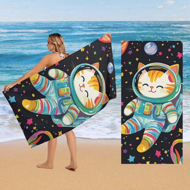 

Cat Designed Large Towel Beach Towel Sport T Super Absorbent,Quick-Dry Sport Towel Bath Towel, Fashionable Beach W30*H60(CM)