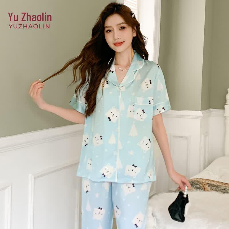 YUZHAOLIN Women s Cute Short Sleeve Pajama Set L