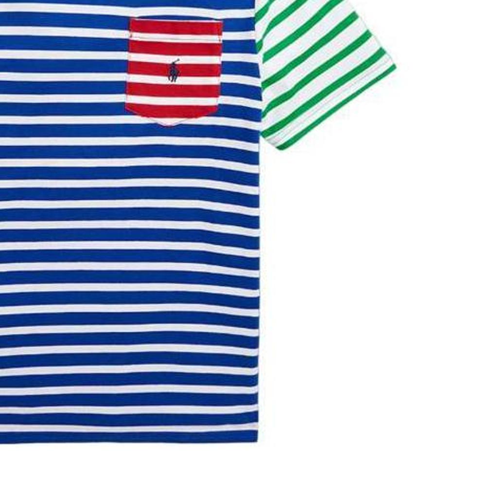 Polo Ralph Lauren T-Shirt Striped Embroidered Logo Crew Neck Short Sleeve Kids Tops Blue 323926790-001