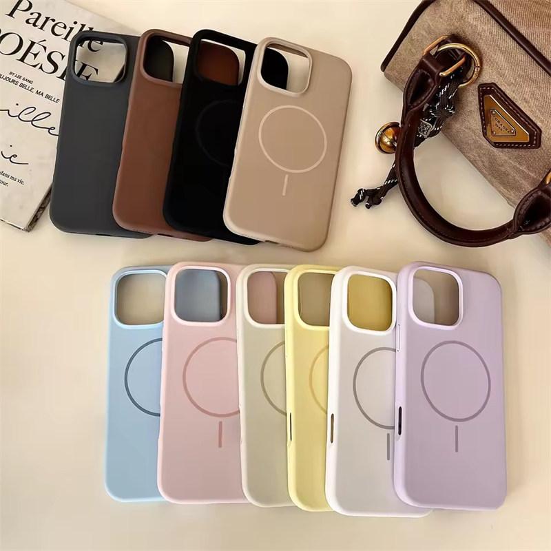Luxury Liquid Silicone For Magsafe Case For iPhone 16 15 14 13 12 Pro Max Plus Magnetic Wireless Charging Soft Cover