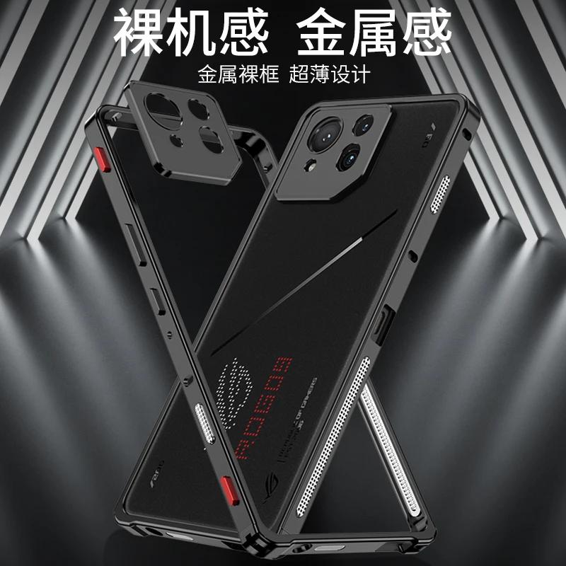 Cover Bumper Ammortizzante con Telaio in Metallo per ASUS ROG Phone 9 Pro Custodia Ultra-Sottile Staccabile con Protezione per Fotocamera in Metallo per ASUS ROG 9 Pro