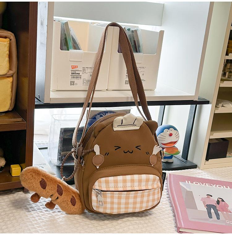 Schoolbag new chef cat backpack, plaid patchwork bread, children's bag, fashionable trendy and cool, kindergarten student backpack