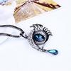 Goccia di Lacrima Occhio Blu Catena Maglione Serpente Nero Pendente Strass Collana Gioielli
