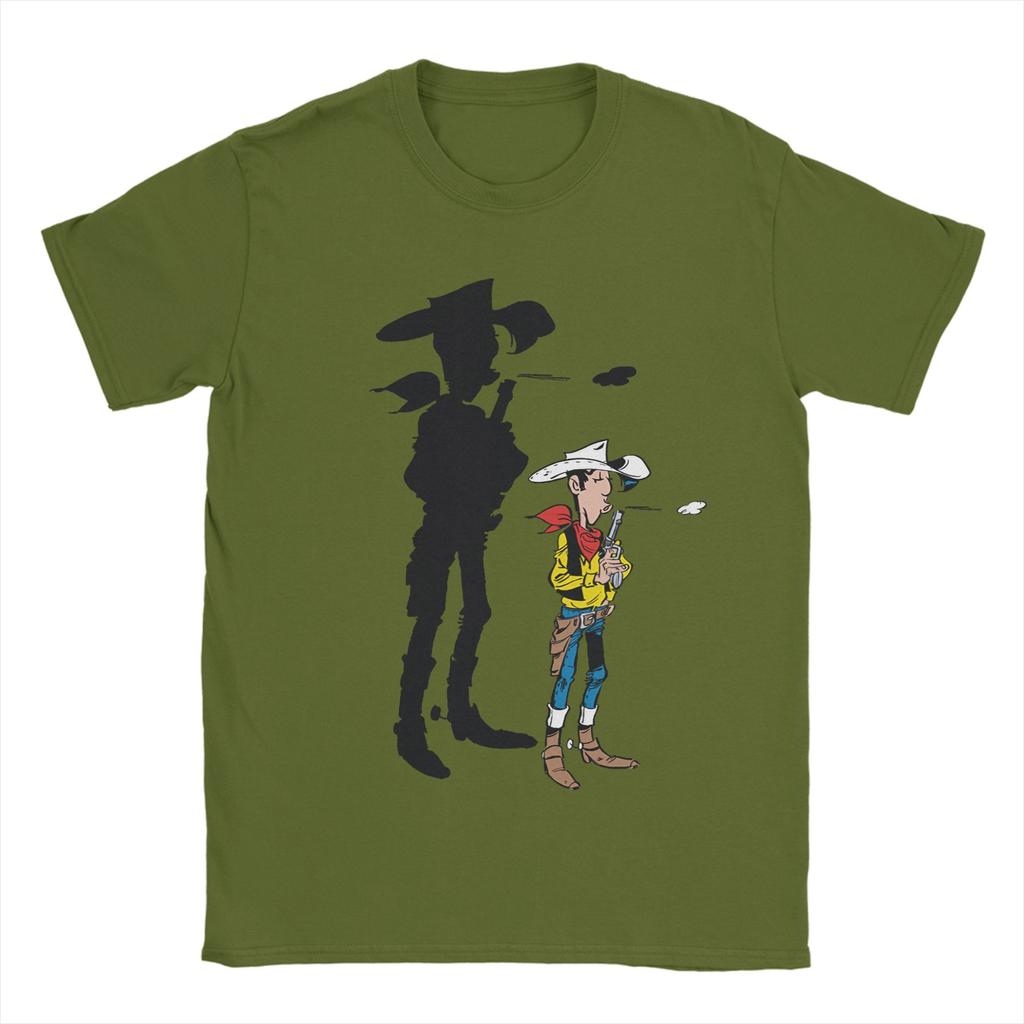 Mens TShirt Lucky Luke Novelty 100 Cotton Tees Short Sleeve Cartoon T Shirts O Neck Clothes New Arrival