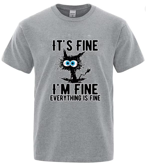 Unisexs High Quality TShirt Cotton Funny Cool Cat Printed TShirt Casual Unisexs Short Sleeve TShirt For Unisex TShirt Male Top S