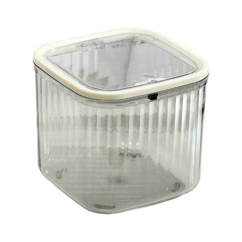 Press To Open Clear Desk Trash Bin Multifunctional Storage Container For Makeup Tool