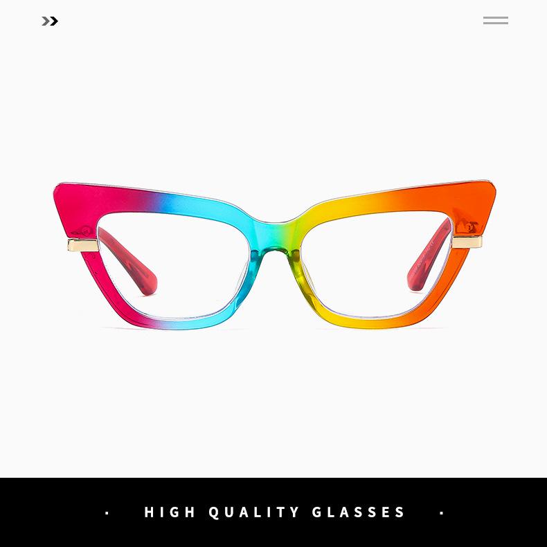 2025 Cross Cat Eye Glasses: Anti-Blue Light European & American Frames, Internet Celebrity Style, Bare Face Optical Design